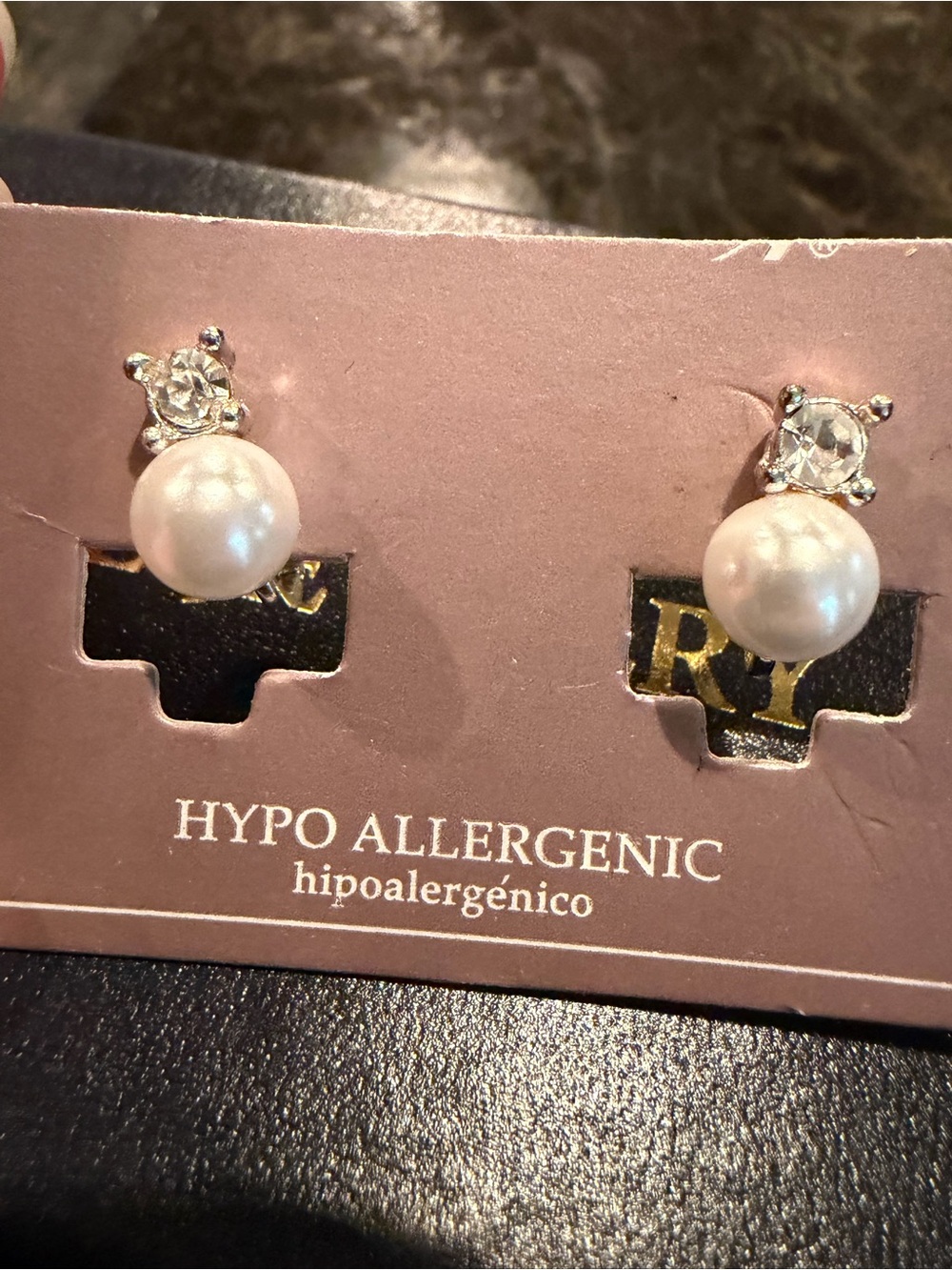 Pearl and Crystal Stud Earrings - Hypoallergenic